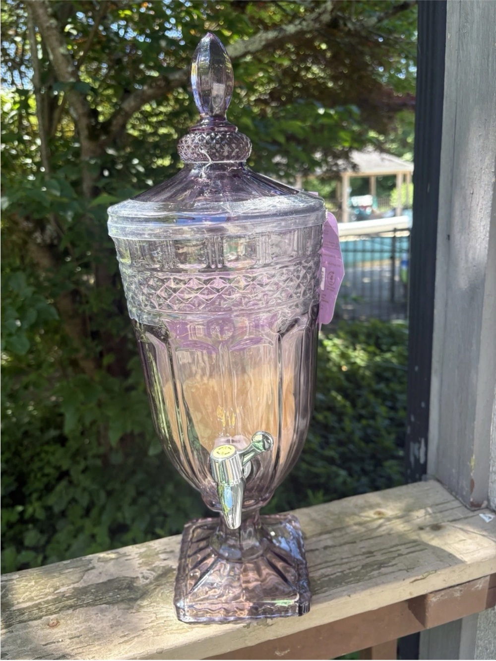 Rockwell Spirits Burgundy Tint Stylish Glass Drink Dispenser Margarita 1 Gal/4 L